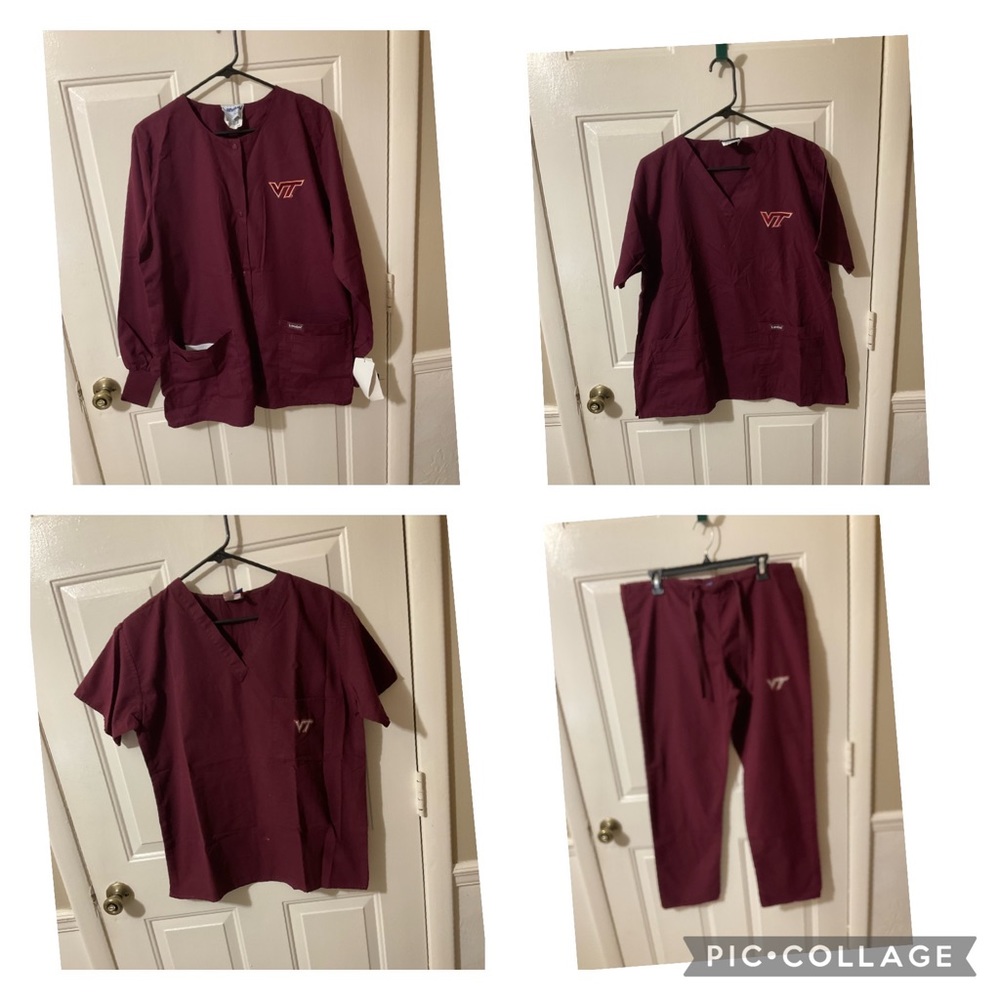 NWT & EUC VA TECH SCRUB ITEMS LADIES L - Lot of 4 PCs